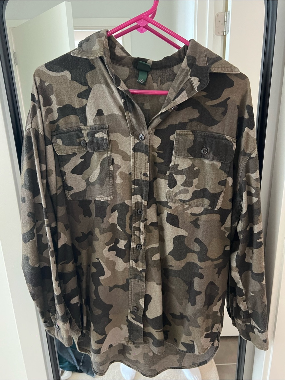 wild fable Camouflage Button-Down Shirt - Green, Brown, Black